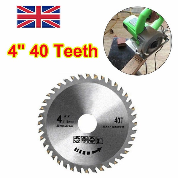 Fits for Angle Grinder 4" 40 Teeth 110mm Circular Saw Blade Disc Wood Cutting UK
